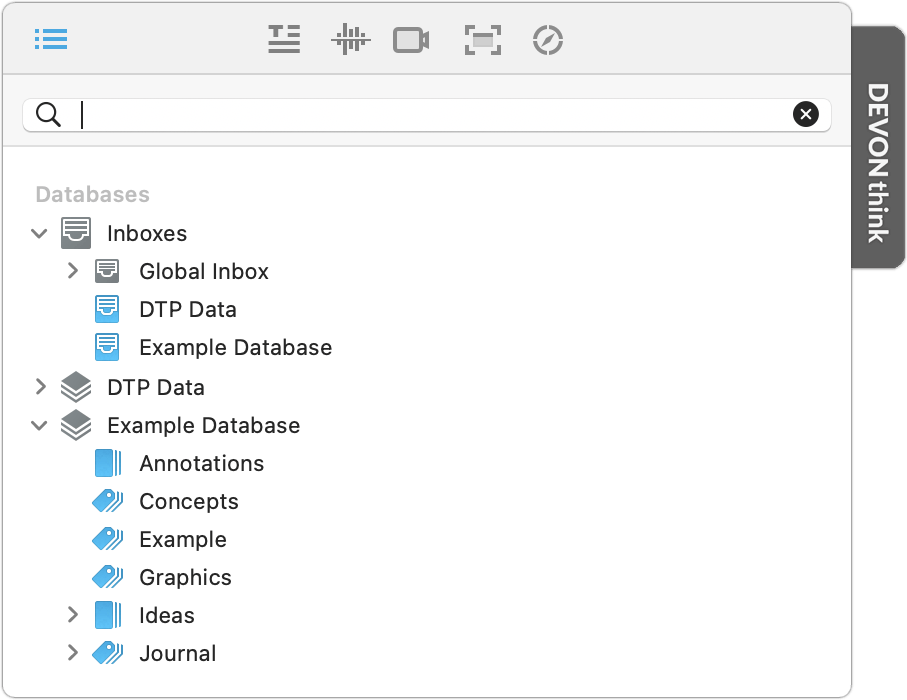 Figure 42: The Sorter as it appears when you click its docked tab.