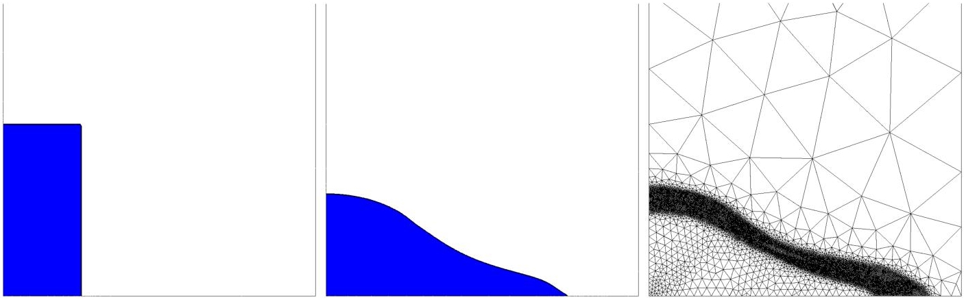 Schematic illustration of 2D falling water column.