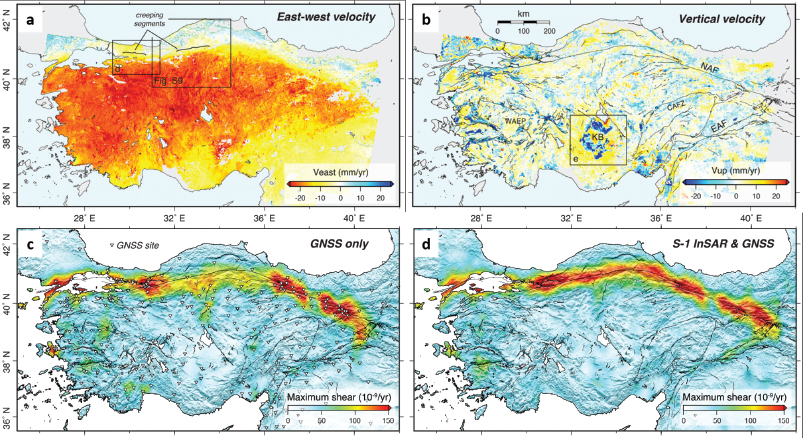 Schematic illustration of inter-seismic deformation across Anatolia.