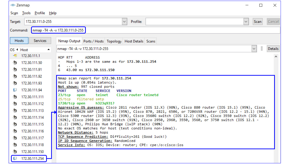 Figure 7.5 – NMAP scan with router vulnerabilities
