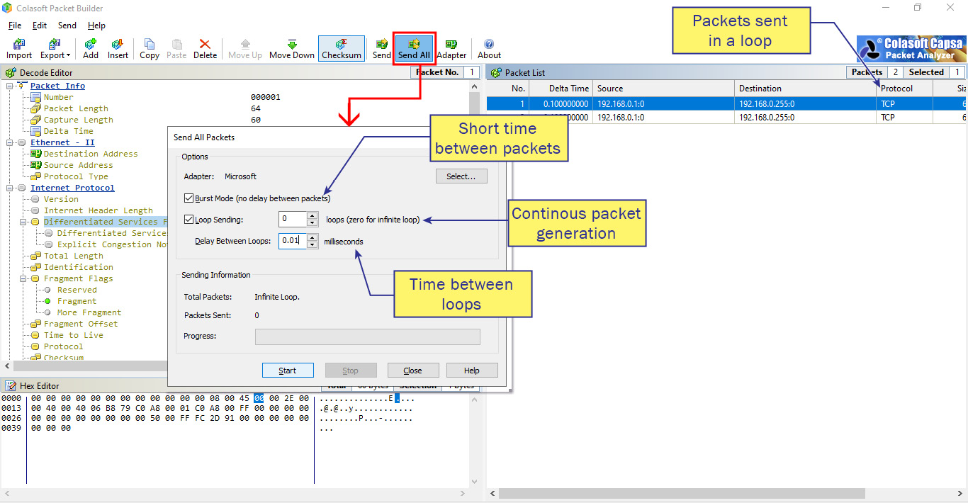 Figure 7.10 – How to run a packet generator
