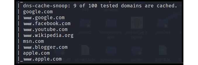 Figure 13.9 – DNS-cached domains
