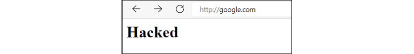 Figure 13.22 – google.com redirected to a fake page
