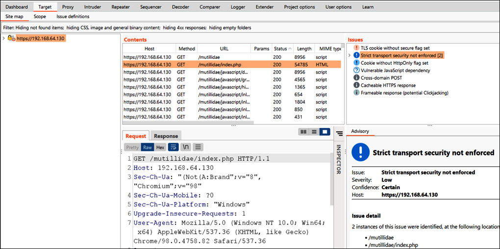 Figure 14.10 – A Burp Suite intercepting screen
