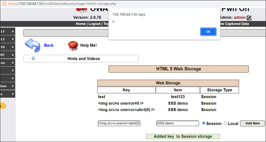 Figure 14.25 – The malicious XSS script executed at the browser end
