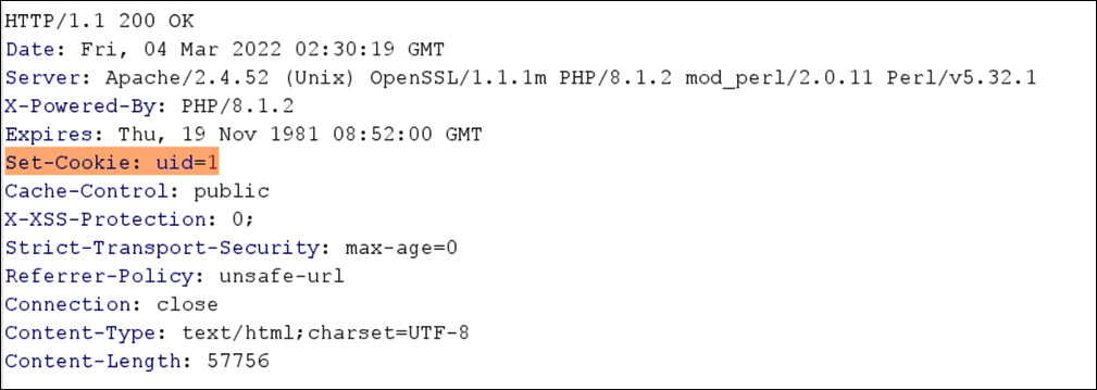 Figure 14.34 – The uid=1 manipulated cookie
