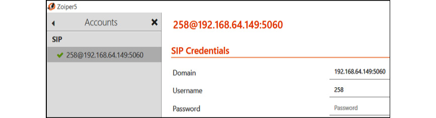 Figure 16.27 – Device successfully registered to SIP server without authentication
