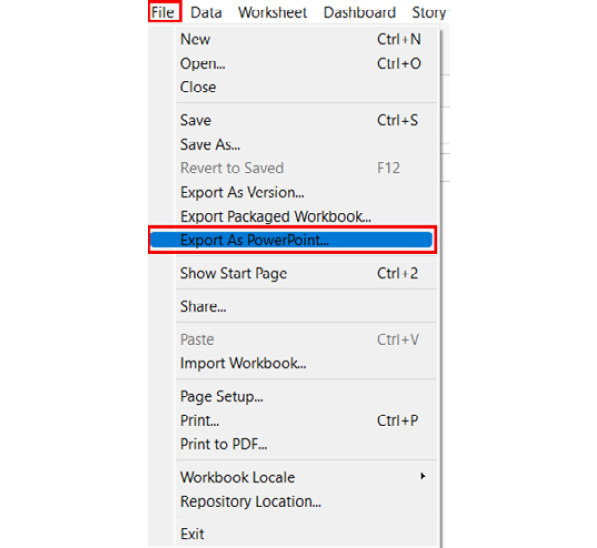 Figure 1.35: A screenshot showing the File > Export as PowerPoint option
