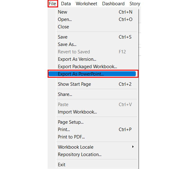 Figure 1.37: A screenshot showing the File > Export as PowerPoint option
