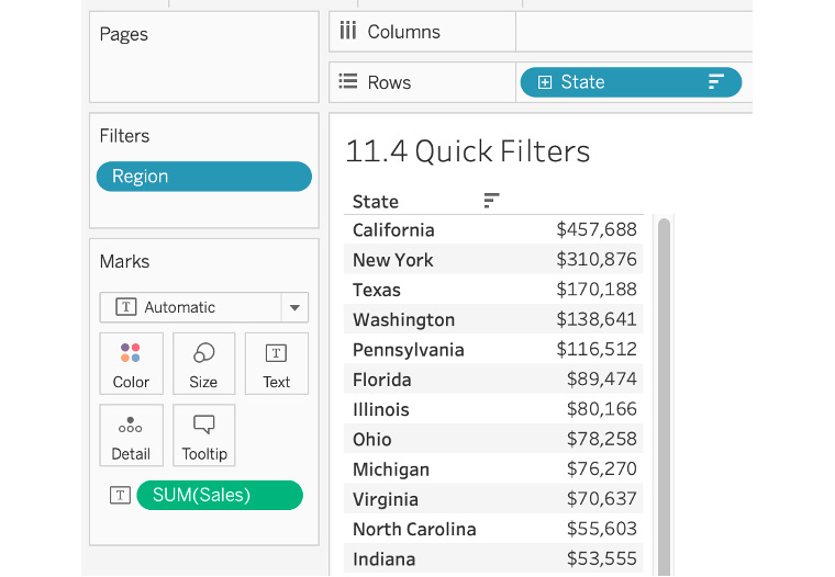 Figure 11.52: Sales by State view

