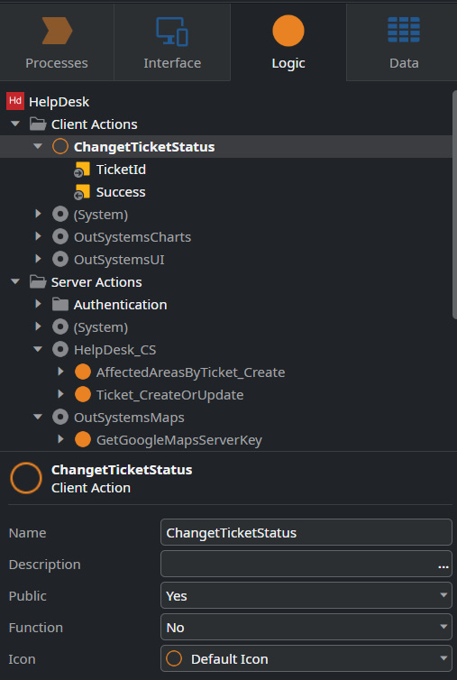 Figure 10.5 – Client Actions in the Logic tab
