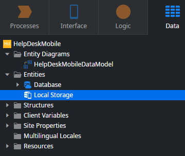 Figure. 11.1 – Local Storage section in Service Studio  
