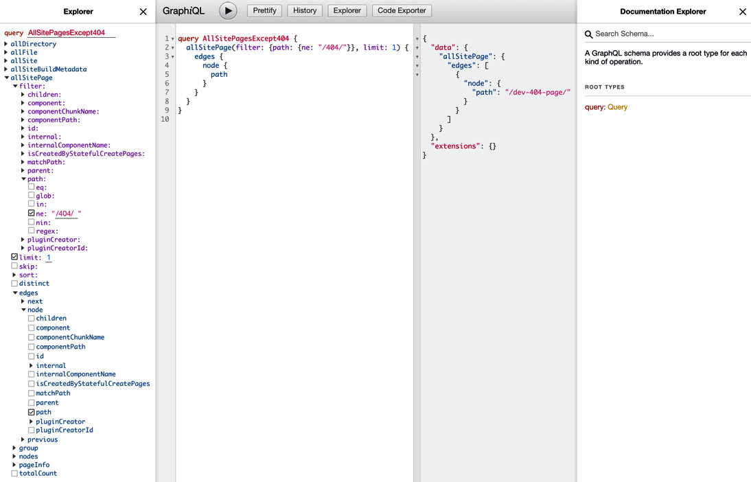 Figure 3.1 – GraphiQL user interface
