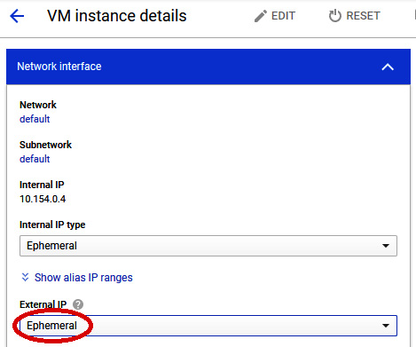 Figure 10.4 – Network interface: ephemeral external IP
