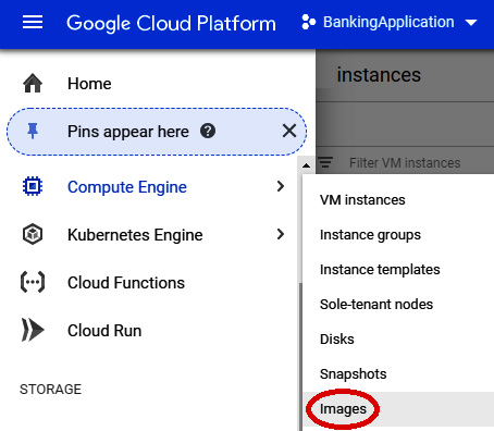 Figure 10.5 – Images menu option
