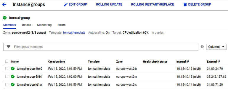 Figure 10.15 – Instance group members
