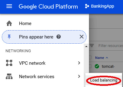 Figure 10.16 – Navigation menu: Load balancing
