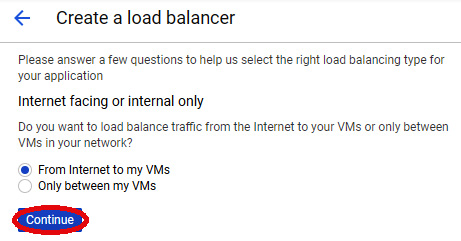 Figure 10.19 – Create a load balancer: Continue
