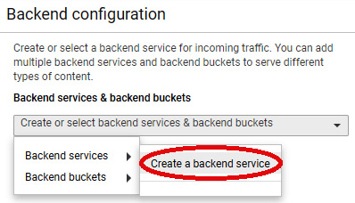 Figure 10.21 – Create a backend service
