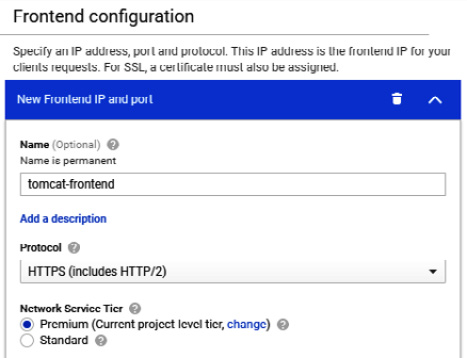 Figure 10.25 – Frontend name and protocol
