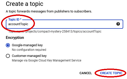 Figure 15.11 – Creating a topic with the Topic ID
