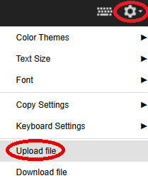 Figure 11.38 – Upload file menu option
