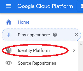 Figure 14.1 – Navigation menu: Identity Platform
