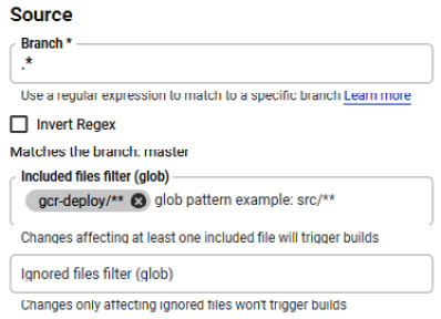 Figure 18.9 – Included files filter (glob)
