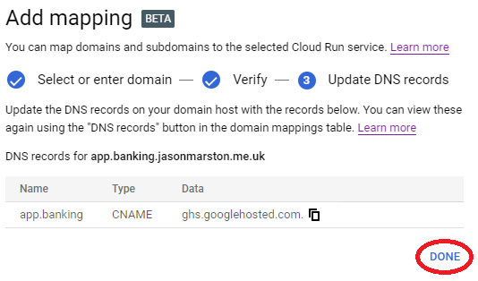 Figure 18.23 – Confirming Add mapping (frontend)
