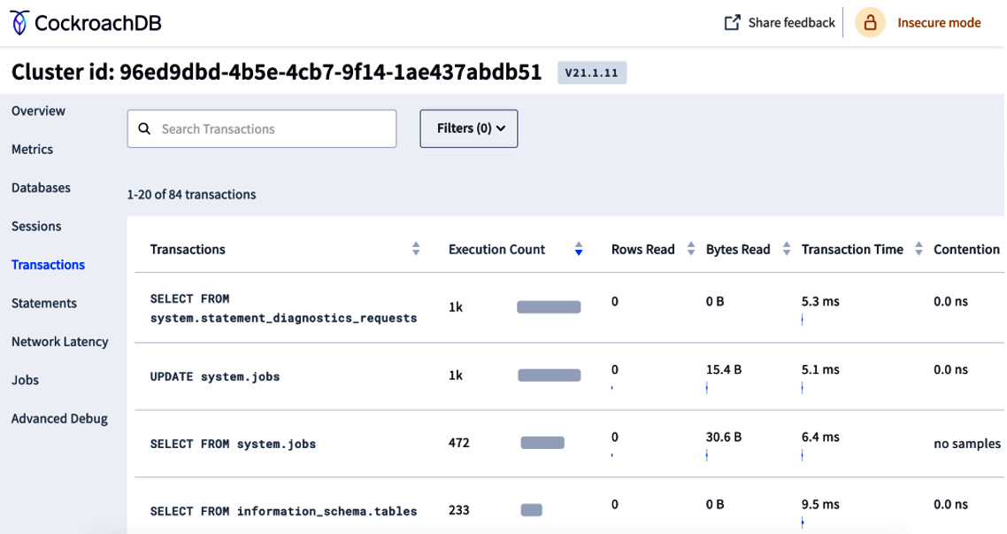 Figure 8.12 – Transactions dashboard showing transaction details
