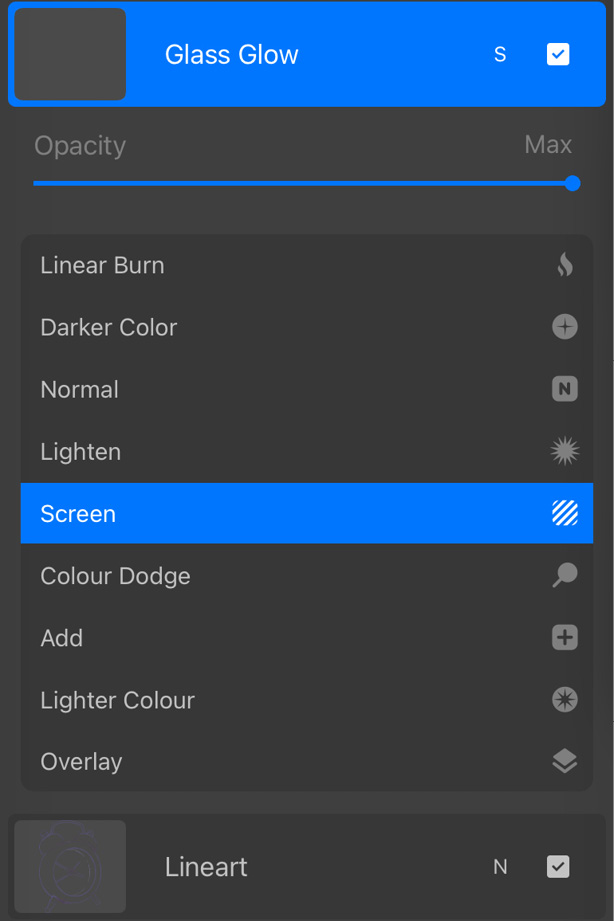 Figure 16.39: A duplicate Screen layer
