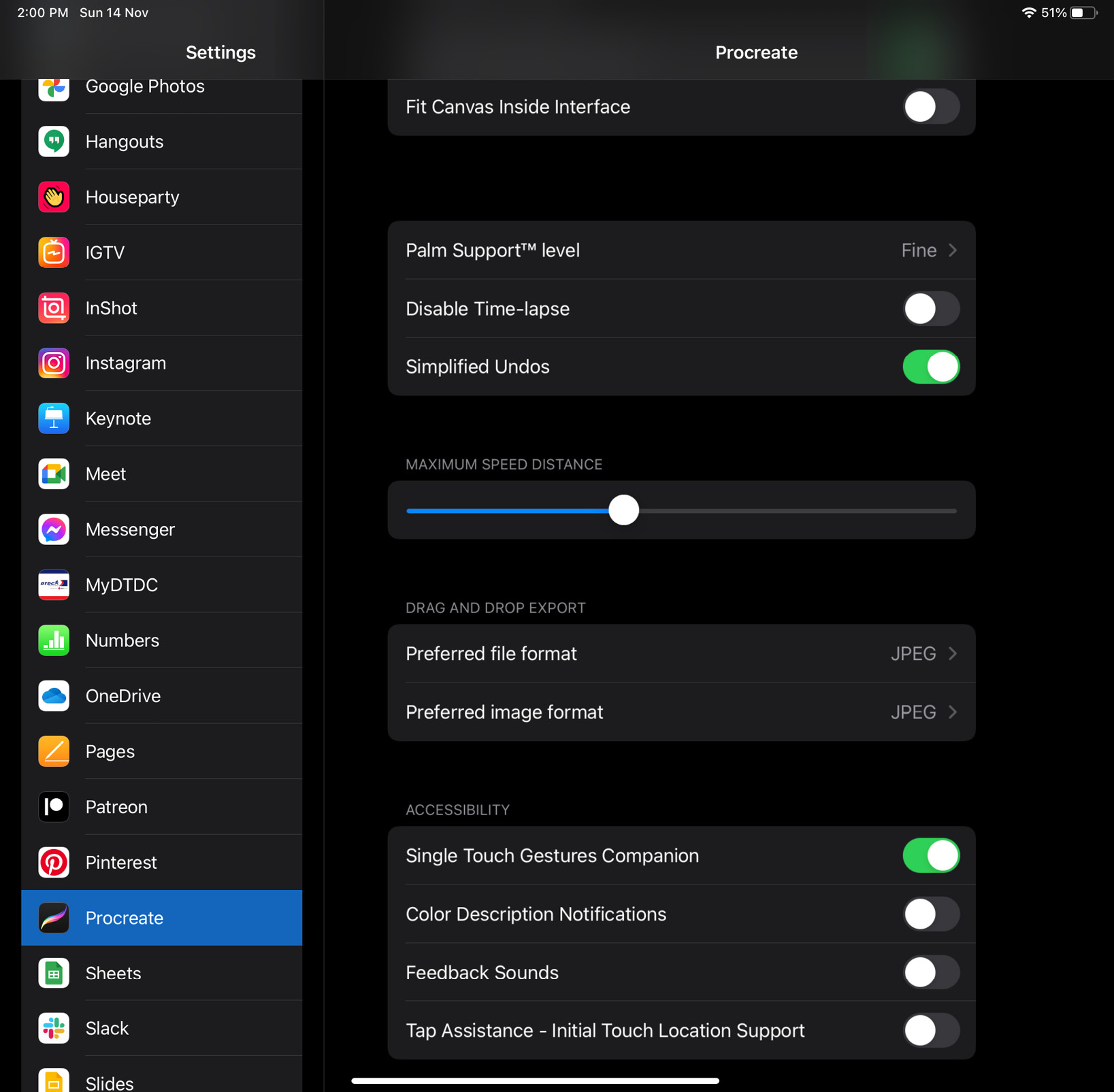 Figure 6.13: Single Touch Gestures Companion toggled on
