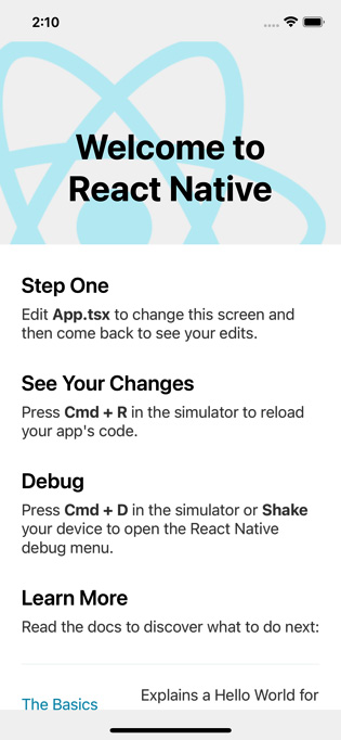 Figure 3.1 – React Native default app
