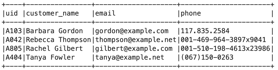 Figure 6.8 – DataFrame for the Customer table
