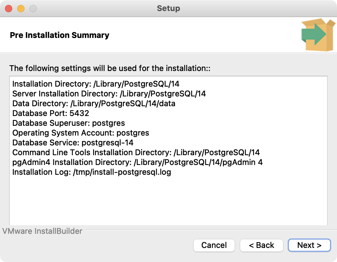 Figure 0.29: Pre Installation summary page
