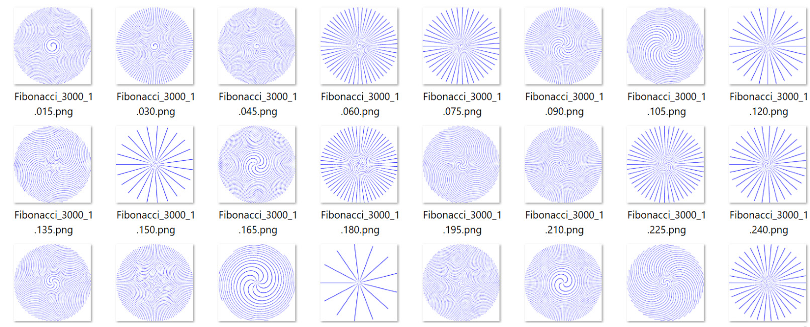 Figure 5.2: Fibonacci sequence image files
