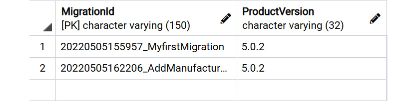 Figure 6.7: Migration 2 as the new migration created in the migrations table
