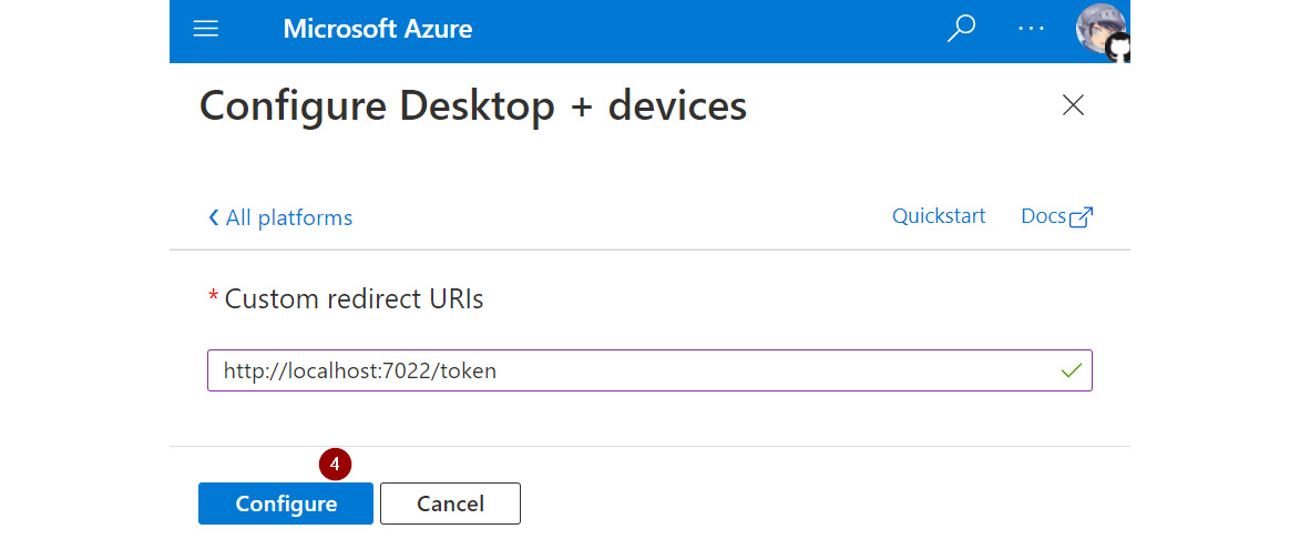 Figure 9.41: Configuring the redirect URI
