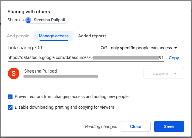 Figure 4.27 – The sharing options for a reusable data source
