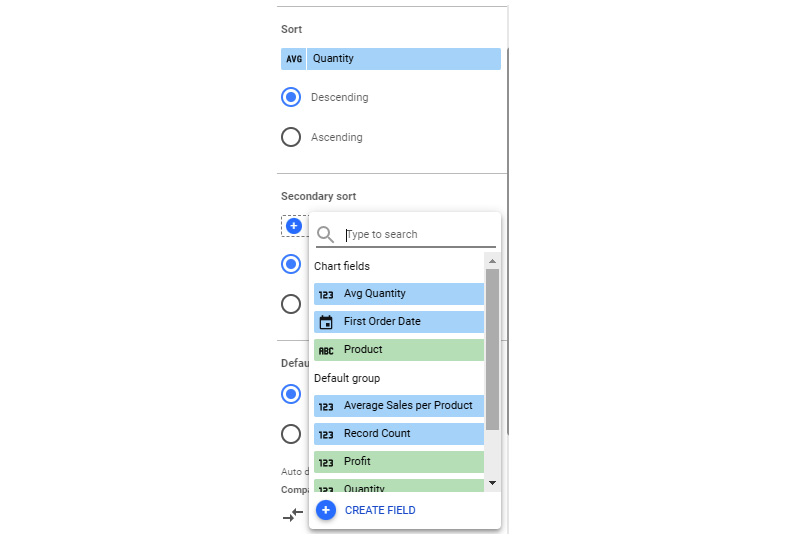 Figure 5.18 – Primary and secondary sort options
