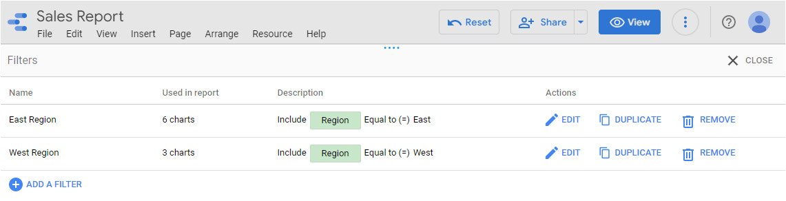 Figure 5.21 – The Filters page
