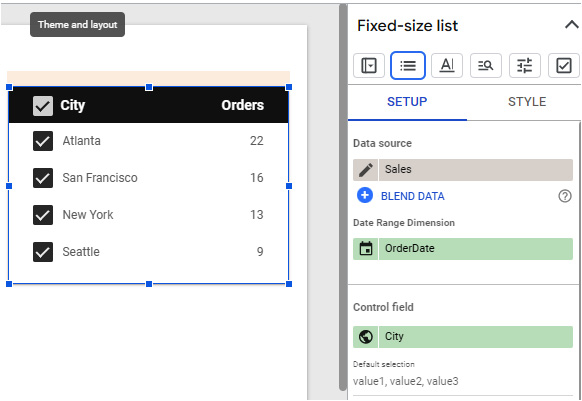 Figure 5.29 – Fixed-size list control
