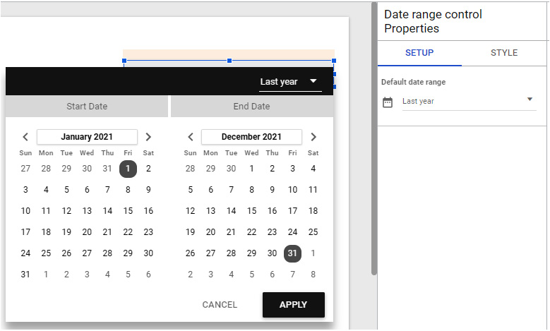 Figure 5.34 – Date range control options
