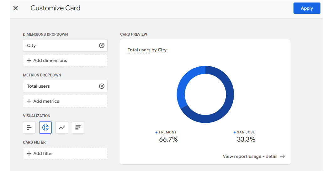 Figure 11.14 – Creating a summary card 
