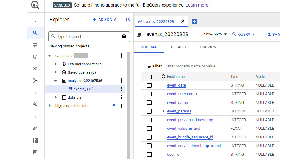 Figure 11.24 – Enabling BigQuery export
