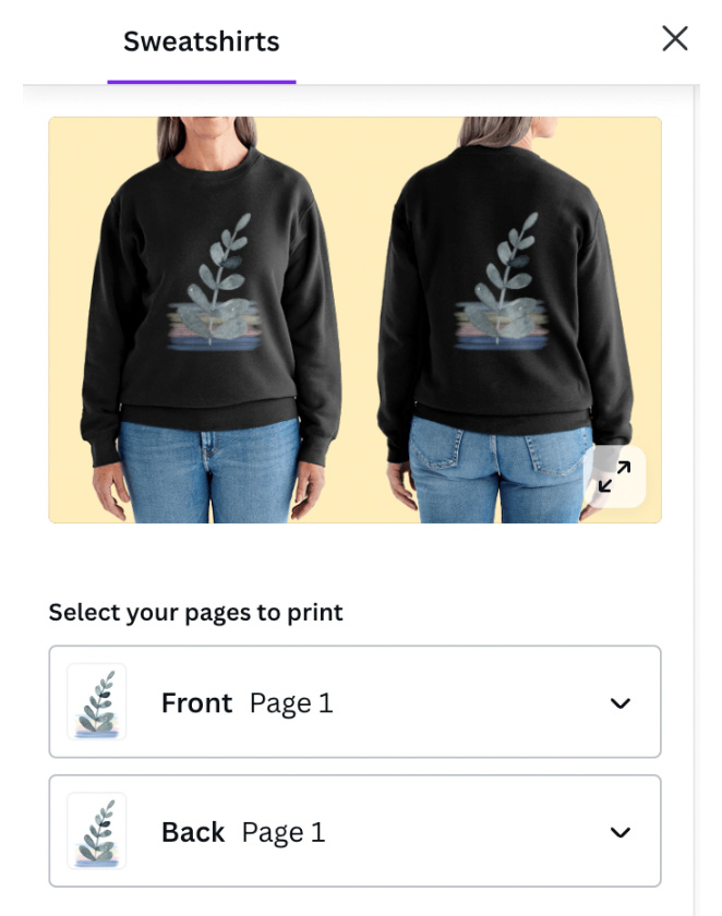 Figure 12.17 – Front and back options for printed sweaters