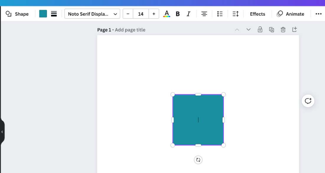 Figure 2.29 – Square shape added to template with cursor