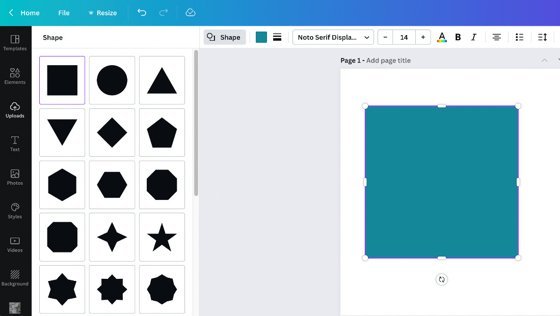 Figure 2.30 – Canva shapes