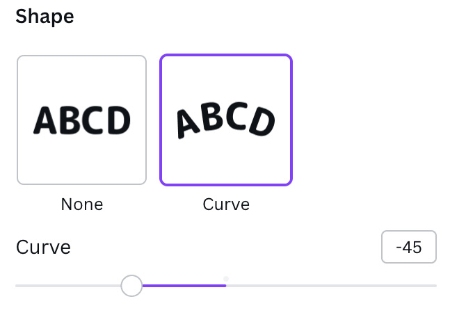 Figure 2.49 – Curved text feature