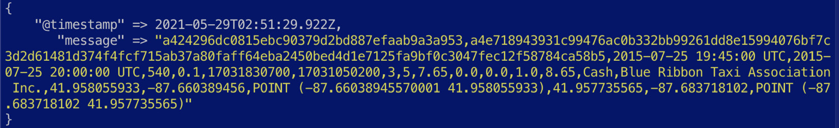 Figure 7.5 – A pre-processed CSV event
